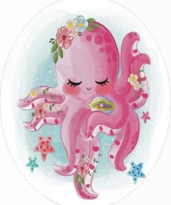 Baby Cute Pink Octopus paint by numbers