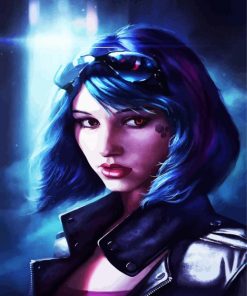 Beautiful Cyberpunk Girl paint by numbers