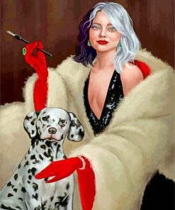 Beautiful Cruella And Dalmatian paint by number