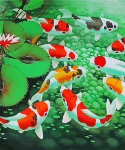 Beatiful Koi Fish In The Water paint by numbers