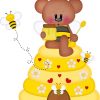 Aesthetic Brown Baby Bee Bear paint by numbers