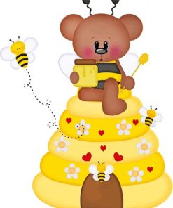 Aesthetic Brown Baby Bee Bear paint by numbers