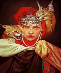 Berber Lady And Her Pets paint by number