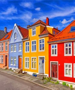 Bergen Colorful Houses paint by number