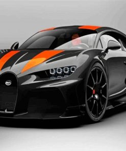 Black And Orange Bugatti paint by numbers
