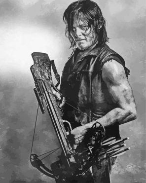Black And White Daryl Dixon paint by number