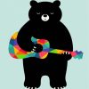 Black Bear Guitarist paint by number