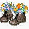 Black Floral Shoes paint by number