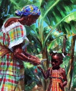 Black Mother And Daughter paint by number