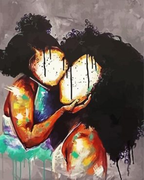 Black Mother And Daughter paint by number