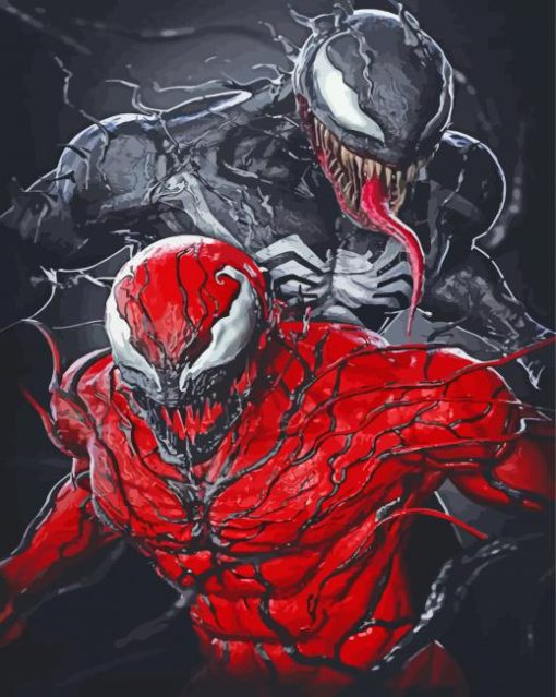Black Venom And Carnage paint by number