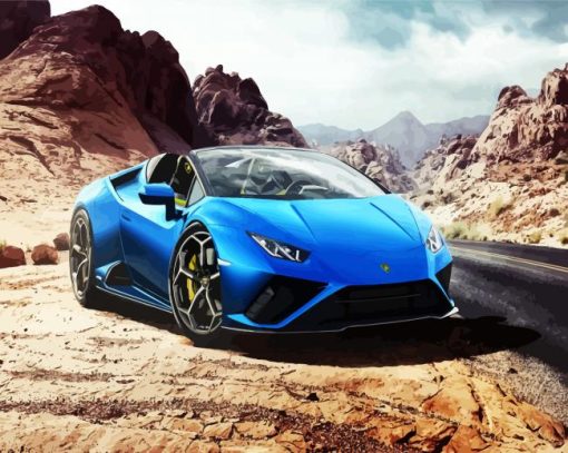 Blue Lamborghini Huracan paint by numbers