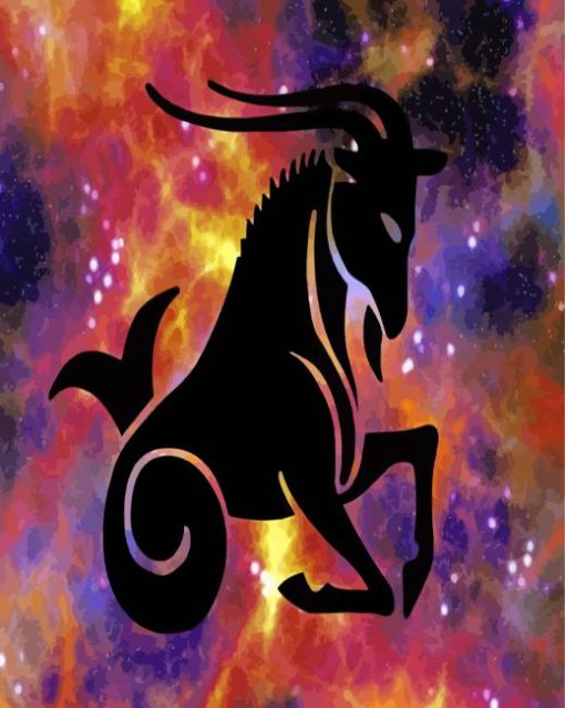Capricorn Horoscope Silhouette paint by number
