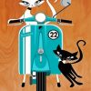Cats And Scooter paint by numbers