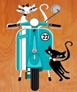 Cats And Scooter paint by numbers
