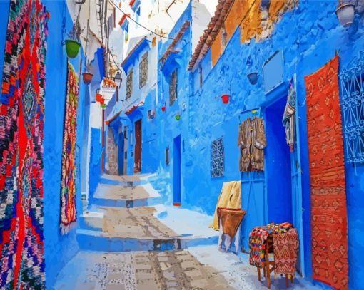 Chefchaouen City Streets paint by numbers