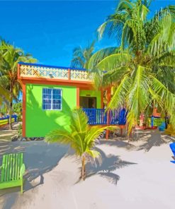 Coconut Row Hopkins Belize paint by number