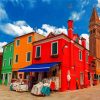 Collored Houses Burano paint by numbers