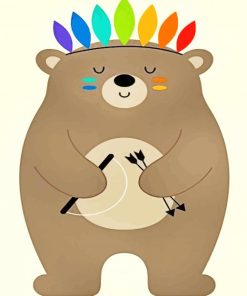 Cute Colorful Bear paint by number