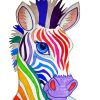 Colorful Cute Zebra paint by numbers