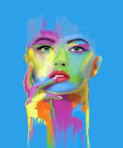 Colorful Lady Splatter paint by number