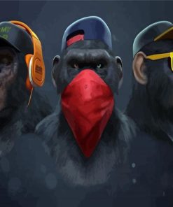 cool monkeys paint by number