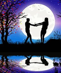 Couple Dancing At Fullmoon paint by numbers
