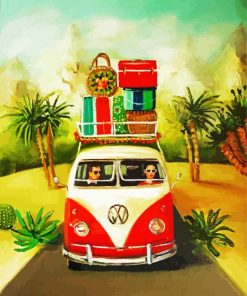 Couple In Volkswagen Van paint by numbers