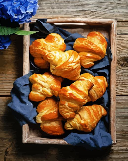 Croissants Food paint by numbers