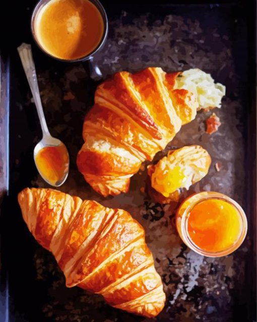 Croissants paint by numbers