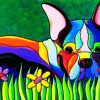 Cubism Dog Animal paint by numbers
