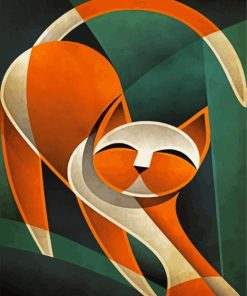 Aesthetic Cubism Cat Art paint by numbers