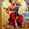 Aesthetic Cubism Couple Dancing paint by numbers