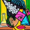 Aesthetic Cubism Woman Face Art paint by numbers