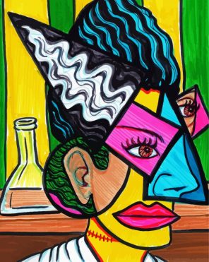 Aesthetic Cubism Woman Face Art paint by numbers