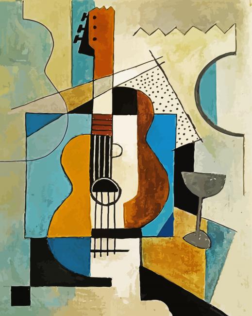 Aesthetic Cubism Guitar Art paint by numbers