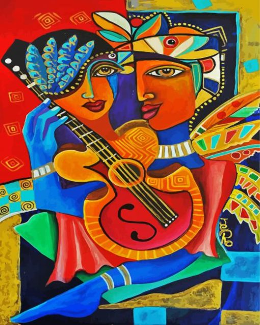 Aesthetic Cubism Musicians Art paint by numbers