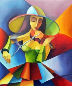 Aesthetic Cubism Musician Woman paint by numbers