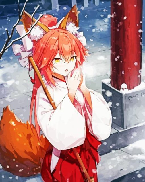 Cute Tamamo Anime Character paint by numbers