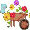 Cute Wheelbarrow With Flowers paint by numbers