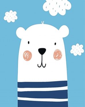 Cute Baby White Bear paint by numbers