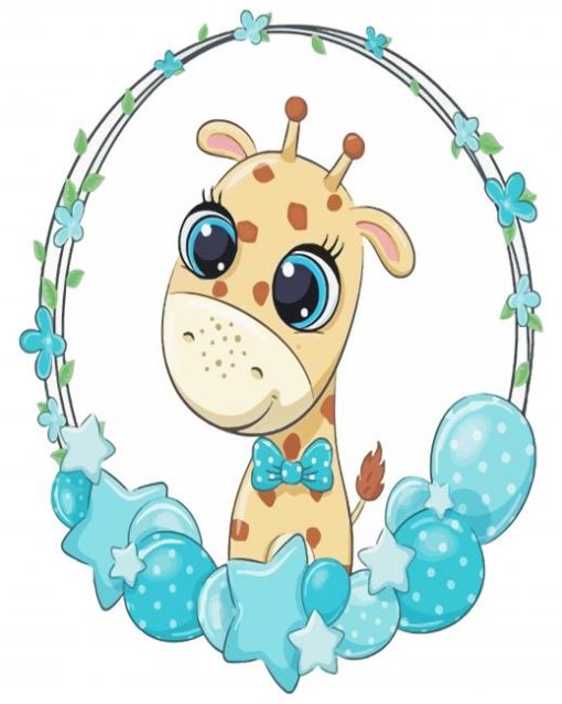 Cute Baby Girrafe paint by numbers