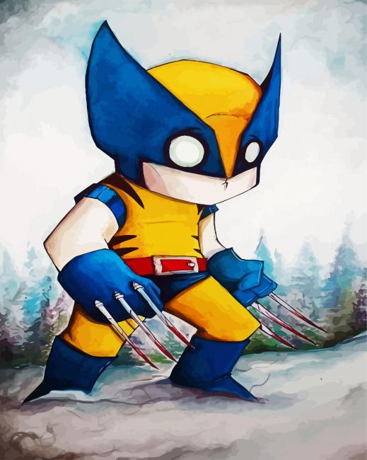 Cute Baby Super Hero paint by number