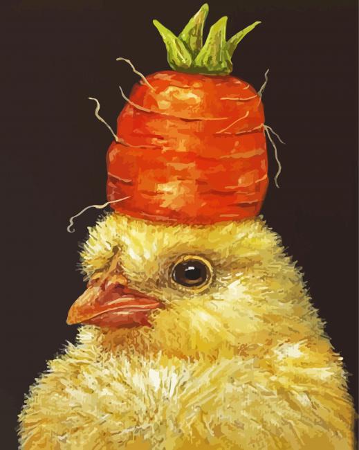 Cute Chick Bird paint by number