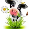Adorable Cow With Flower paint by numbers