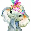 Adorable Baby Elephant paint by numbers