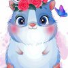 Adorable Baby Kitten With Flowers paint by numbers