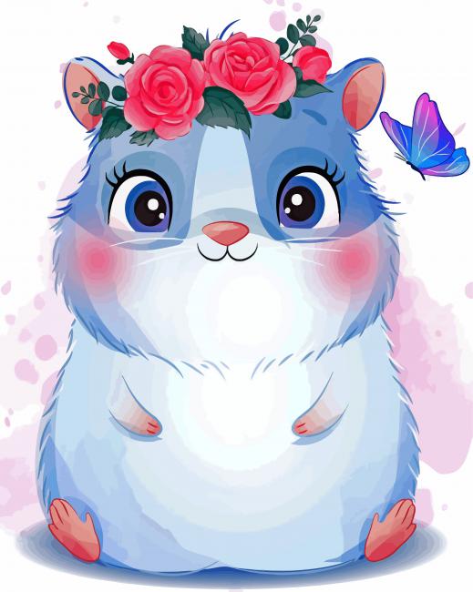 Adorable Baby Kitten With Flowers paint by numbers
