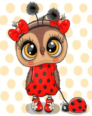 Adorable Cute Owl Bug paint by numbers