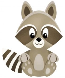 Cute Raccoon paint by number